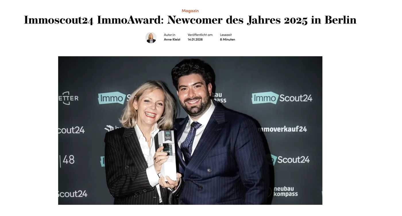 coming home Sales, Newcomer des Jahres beim ImmoAward 2025