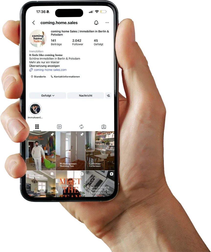 Der Instagram-Kanal von coming home Sales