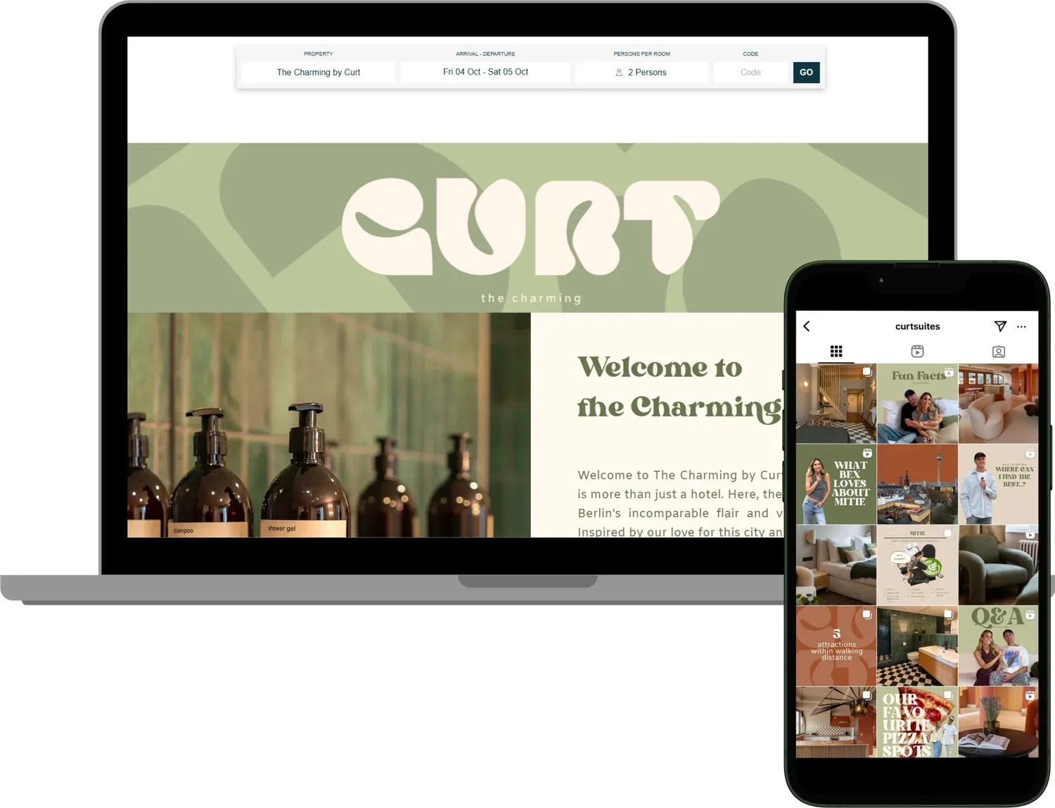 Website und Instagram-Kanal von Curt