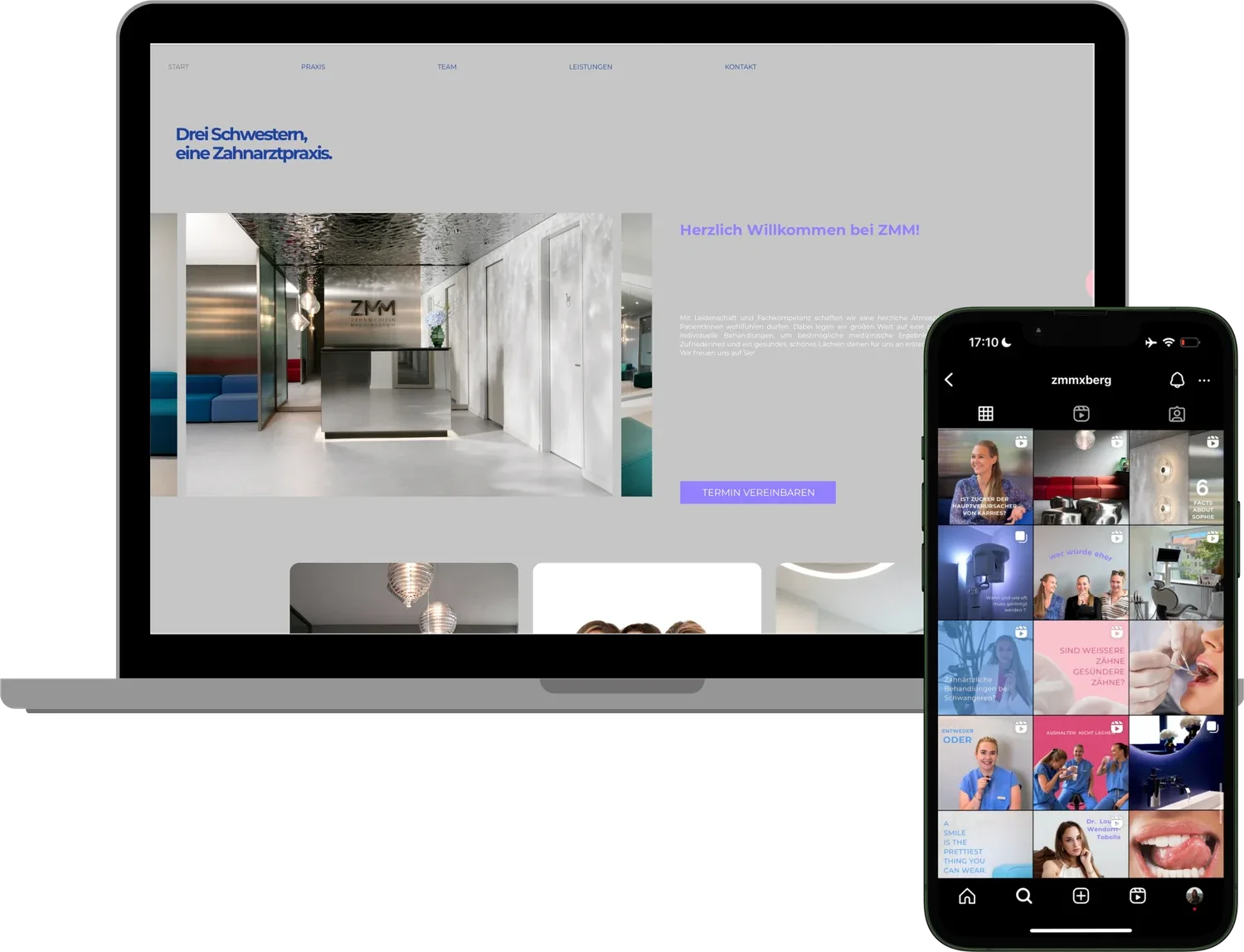 Website und Instagram-Kanal von ZMM