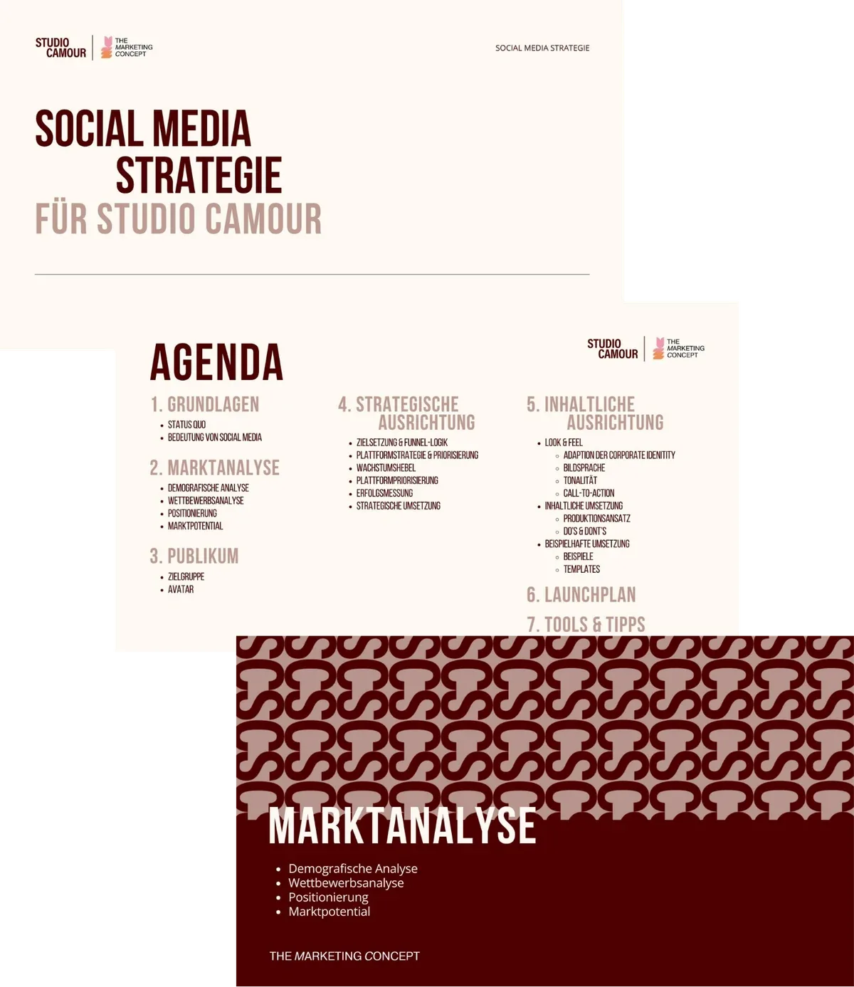 Die Social-Media-Strategie für Studio Camour