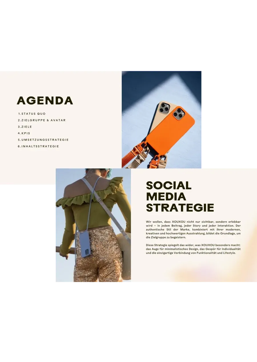 Auszug aus der Social Media Strategie für XOUXOU